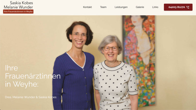 Website Frauenärztinnen in Weyhe
